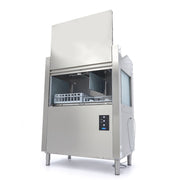 Dishwasher basket conveyor - straight exit