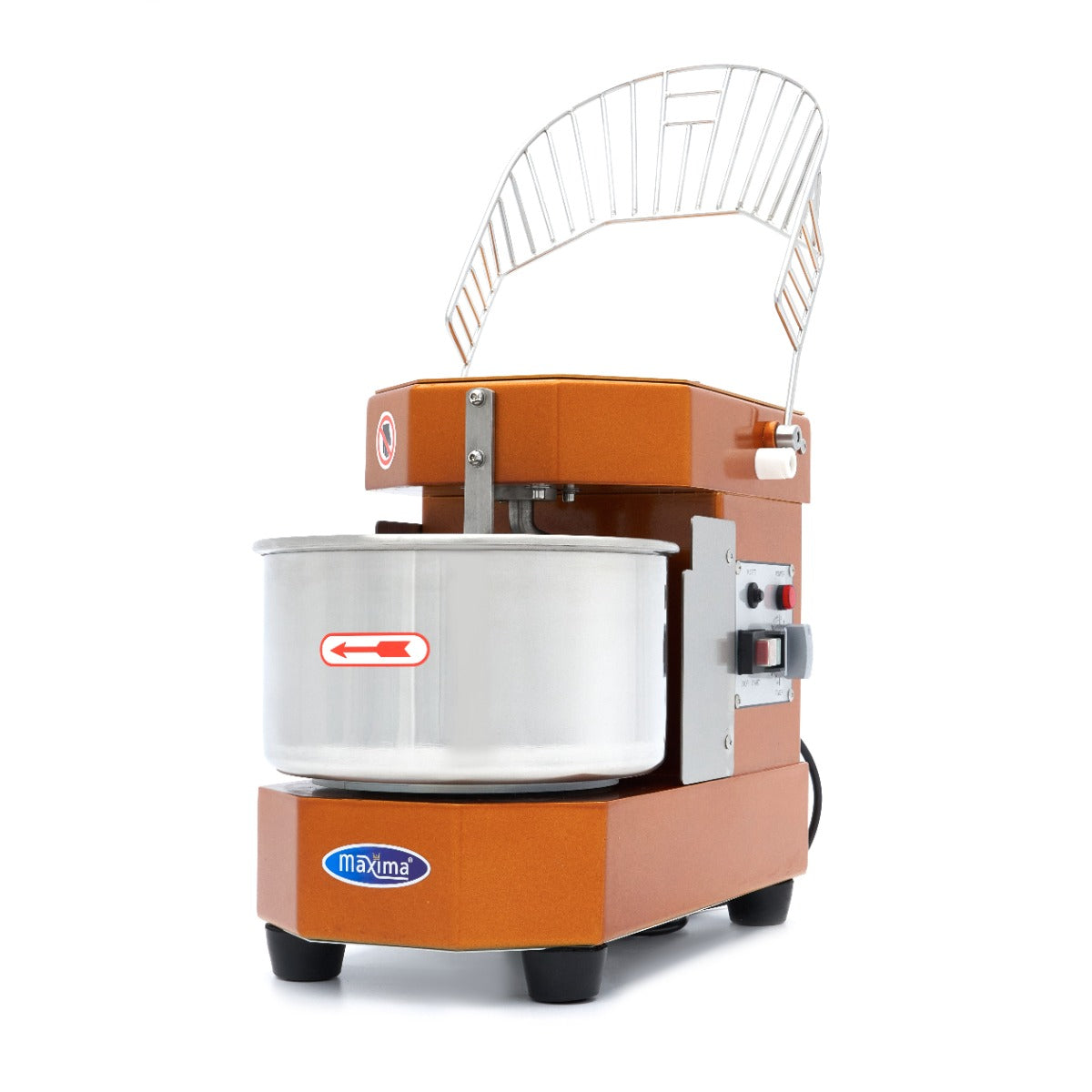 Pétrin à spirale Maxima, machine à pâte en or, capacité de 8 L pour 4,5 kg de pâte, outil professionnel pour boulangerie.