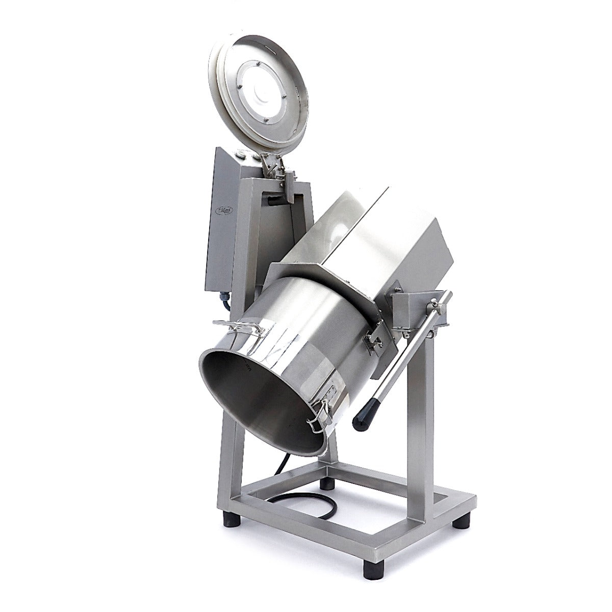 Robot de cuisine Maxima avec bol de 30 L, équipé d'accessoires pour préparer divers plats en cuisine.