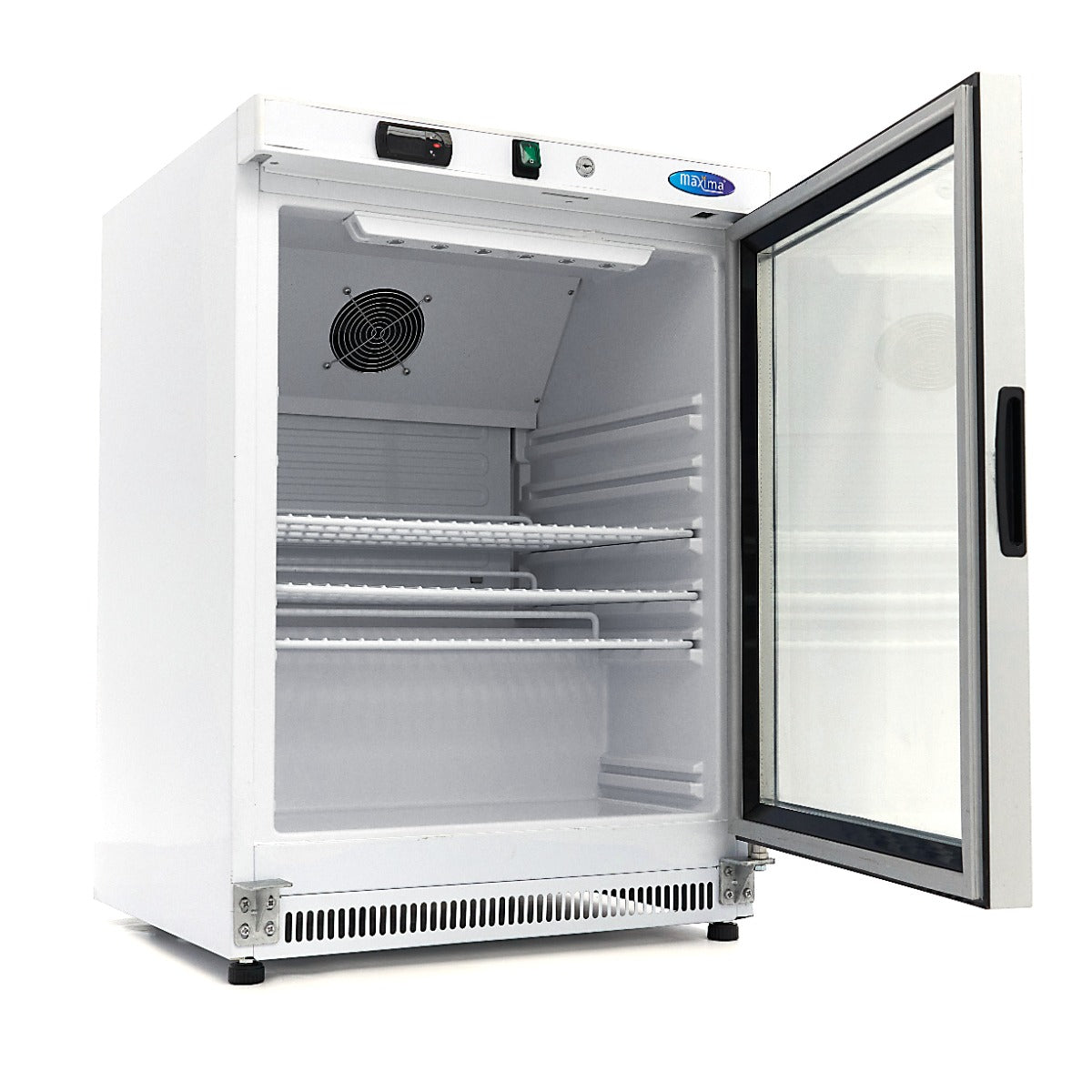 Réfrigérateur - 200 L - blanc - avec porte en verre