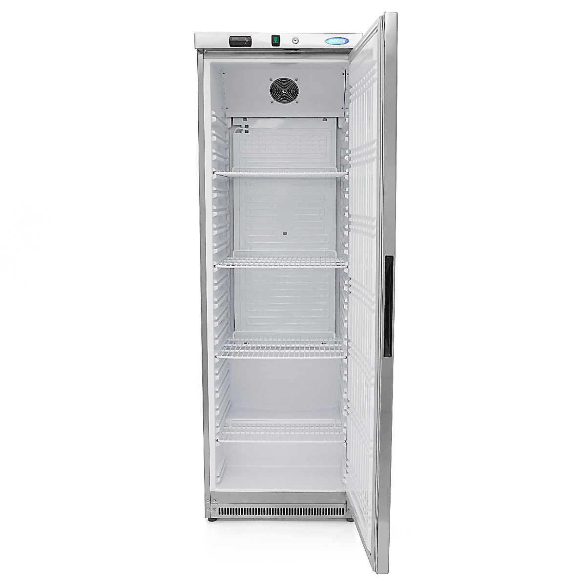 Réfrigérateur - 400 L - 4 étagères réglables - acier inoxydable