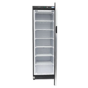 Congélateur - 400 L - noir - avec porte en verre