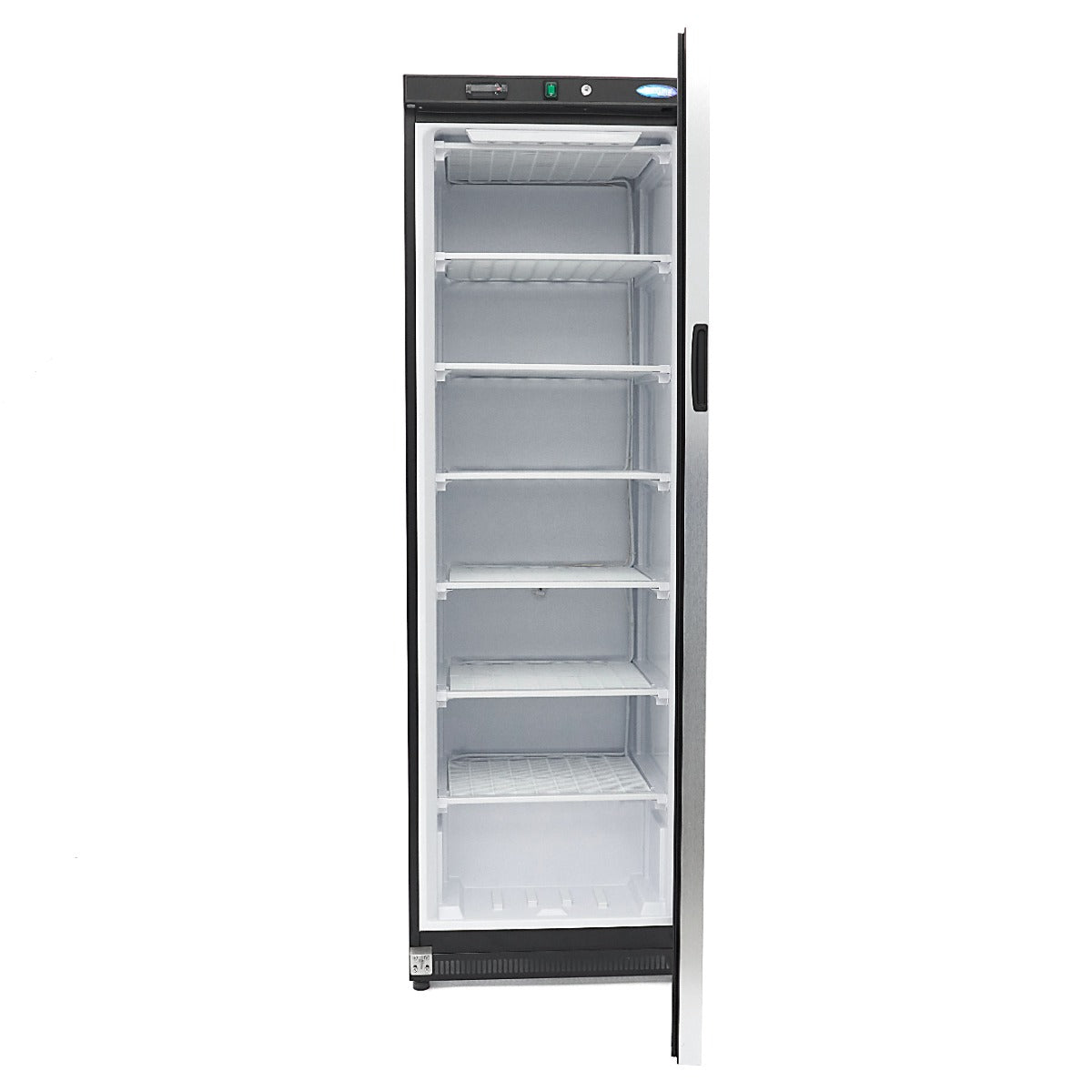 Congélateur - 400 L - noir - avec porte en verre