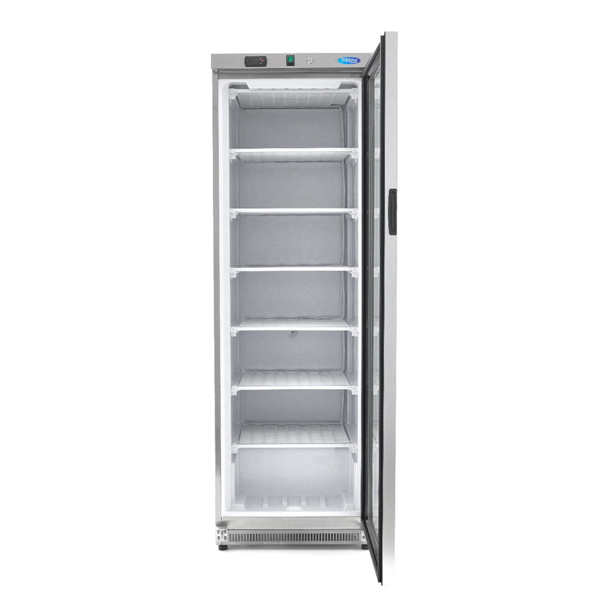 Congélateur - 400 L - acier inoxydable - avec porte en verre