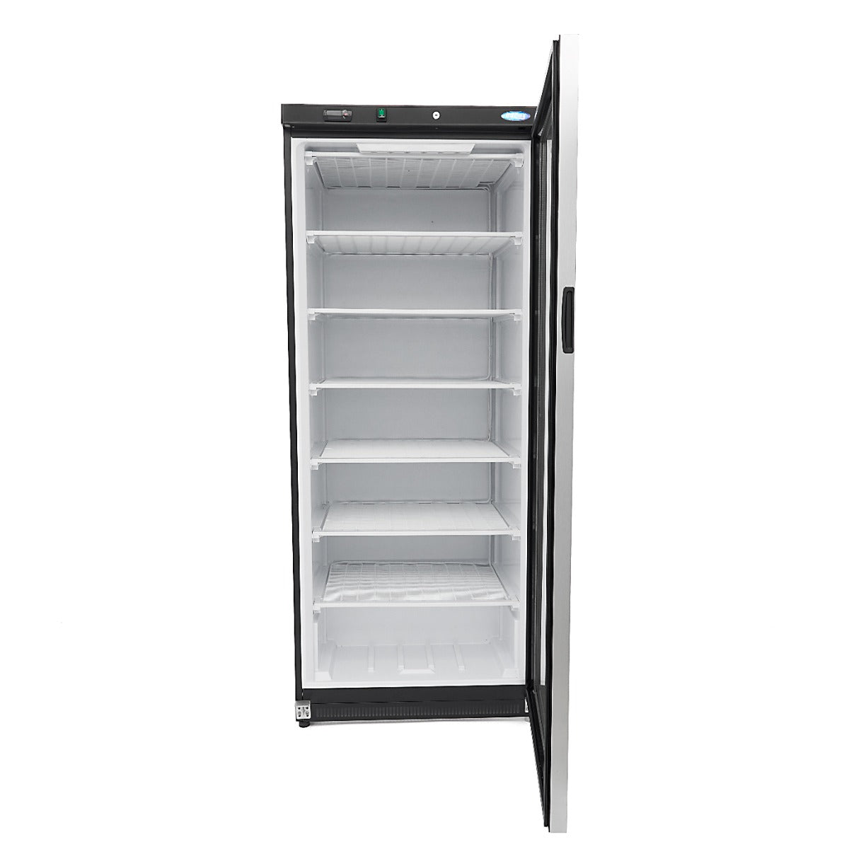 Congélateur - 600 L - noir - avec porte en verre