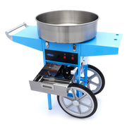 Machine à barbe à papa Maxima, modèle SP-1002, diamètre 52cm, en bleu, avec chariot, pour créer des douceurs sucrées.