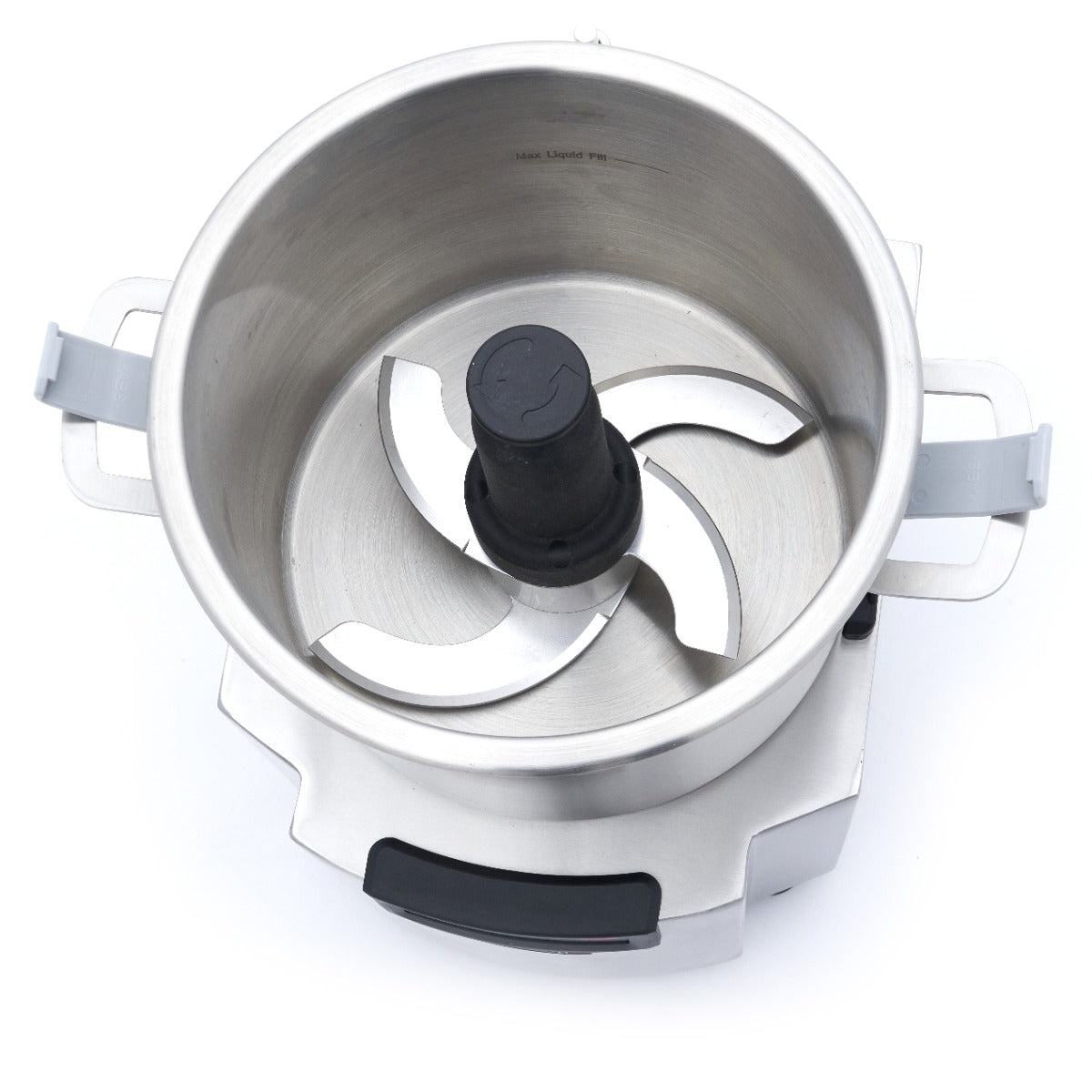 Robot culinaire Maxima de 12 L, robot de cuisine avec bol spacieux et accessoires en acier inoxydable visible dans l'image.