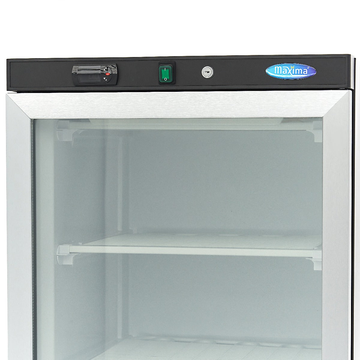 Congélateur - 400 L - noir - avec porte en verre