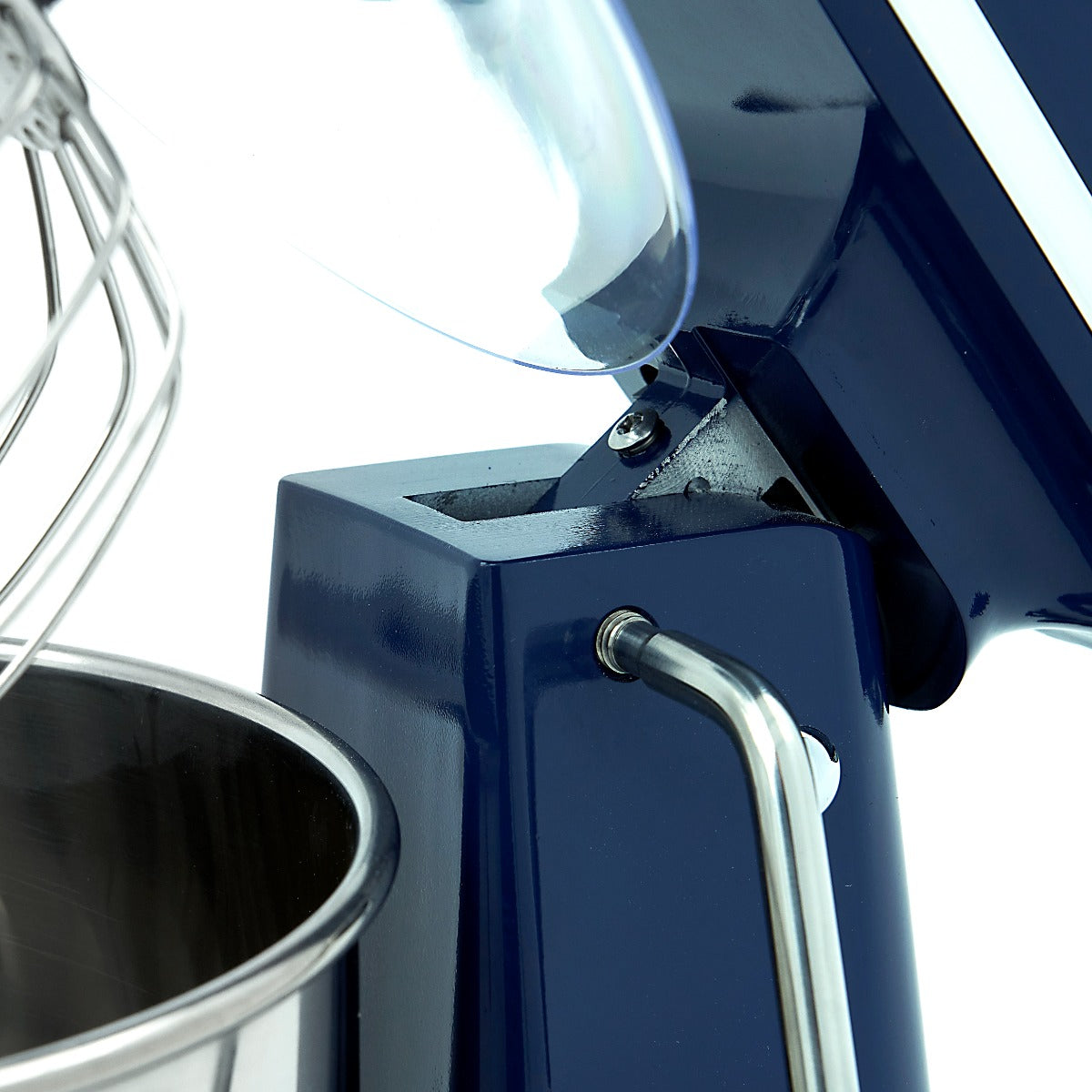 Mélangeur planétaire Maxima bleu acier de 7 L, idéal pour 2 kg de pâte, avec bol en acier inoxydable.