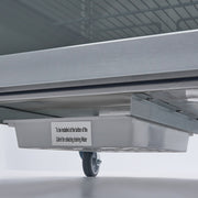 Réfrigérateur en acier inoxydable Maxima avec porte en verre, 600 L, 3 étagères réglables, design moderne et espace de stockage.