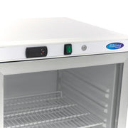 Réfrigérateur - 200 L - blanc - avec porte en verre