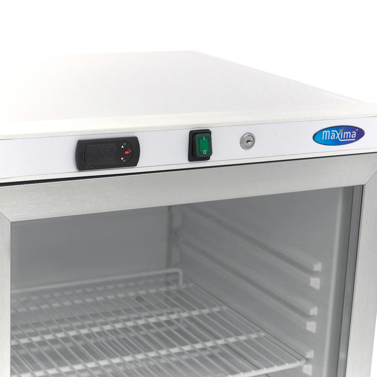 Réfrigérateur - 200 L - blanc - avec porte en verre