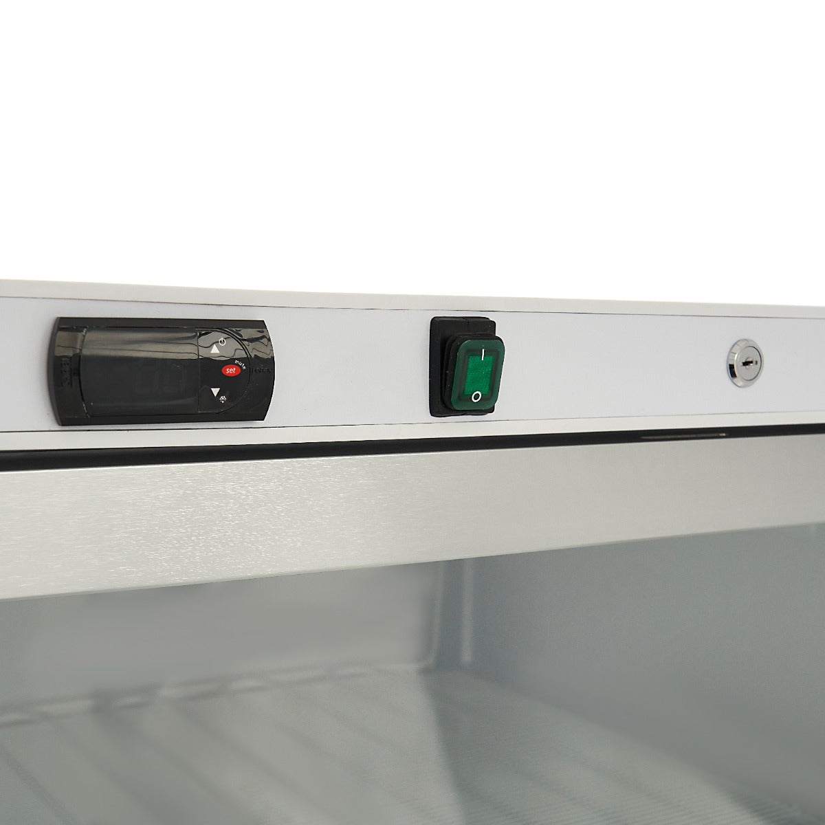 Congélateur - 600 L - blanc - avec porte en verre