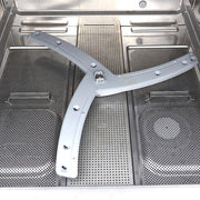Lave-vaisselle à casseroles Maxima, modèle à pot de 50 x 60 cm, électrique 400V, en fonctionnement.