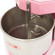 Pétrin à spirale Maxima rose, machine à pâte de 8L capable de pétrir 4,5 kg de pâte, vue de face.