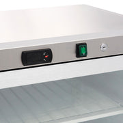 Congélateur - 200 L - acier inoxydable - avec porte en verre