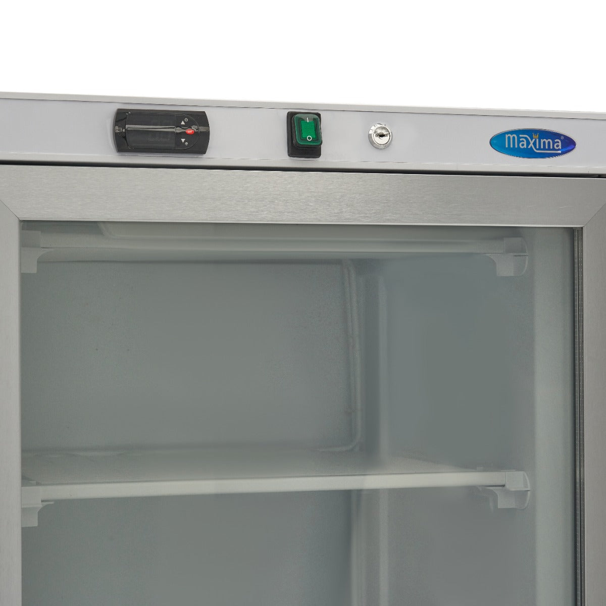 Congélateur - 400 L - blanc - avec porte en verre