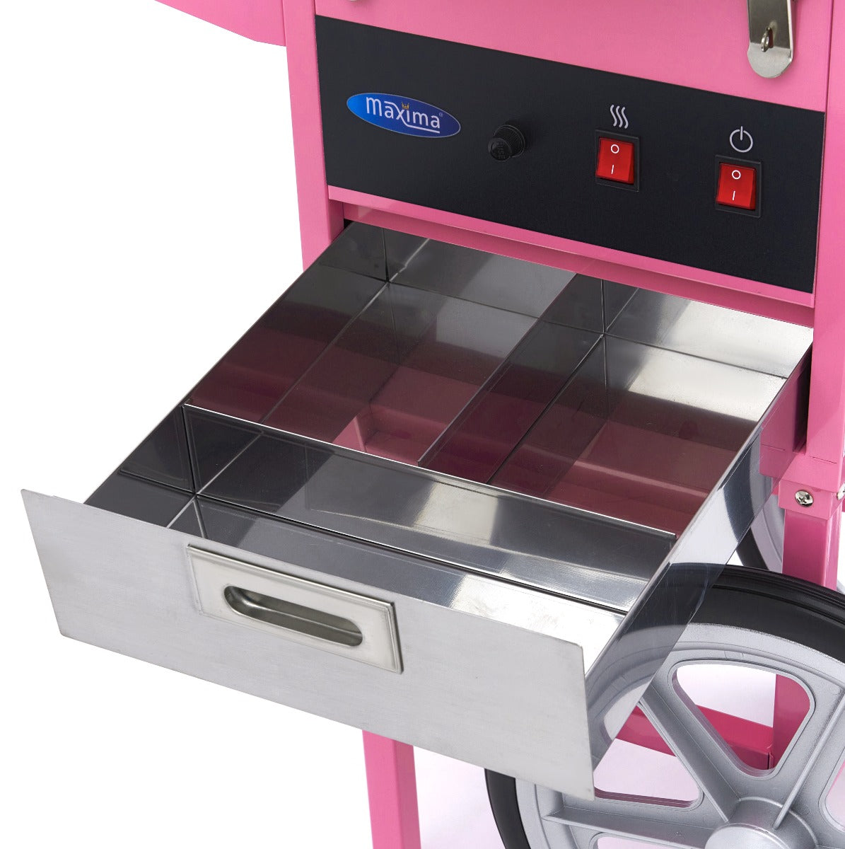 Machine à barbe à papa - Ø 52cm - Rose - avec chariot
