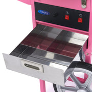 Machine à barbe à papa - Ø 52cm - Rose - avec chariot