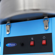 Machine à barbe à papa Maxima, diamètre 52cm, bleue avec chariot, prête à faire des confiseries sucrées.