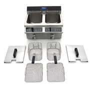 Friteuse - 2 x 8 L - 2 paniers - induction - avec robinet de vidange