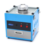 Machine à barbe à papa Maxima, diamètre 52cm, en bleu, prête à faire des confiseries sucrées.