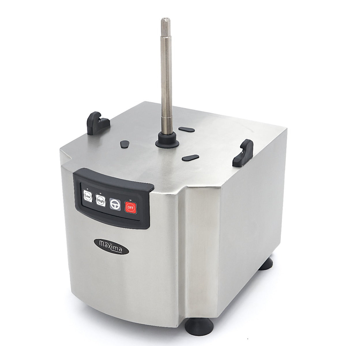 Robot de cuisine Maxima de 12 L avec bol en acier inoxydable, boutons de contrôle et design moderne visible dans l'image.