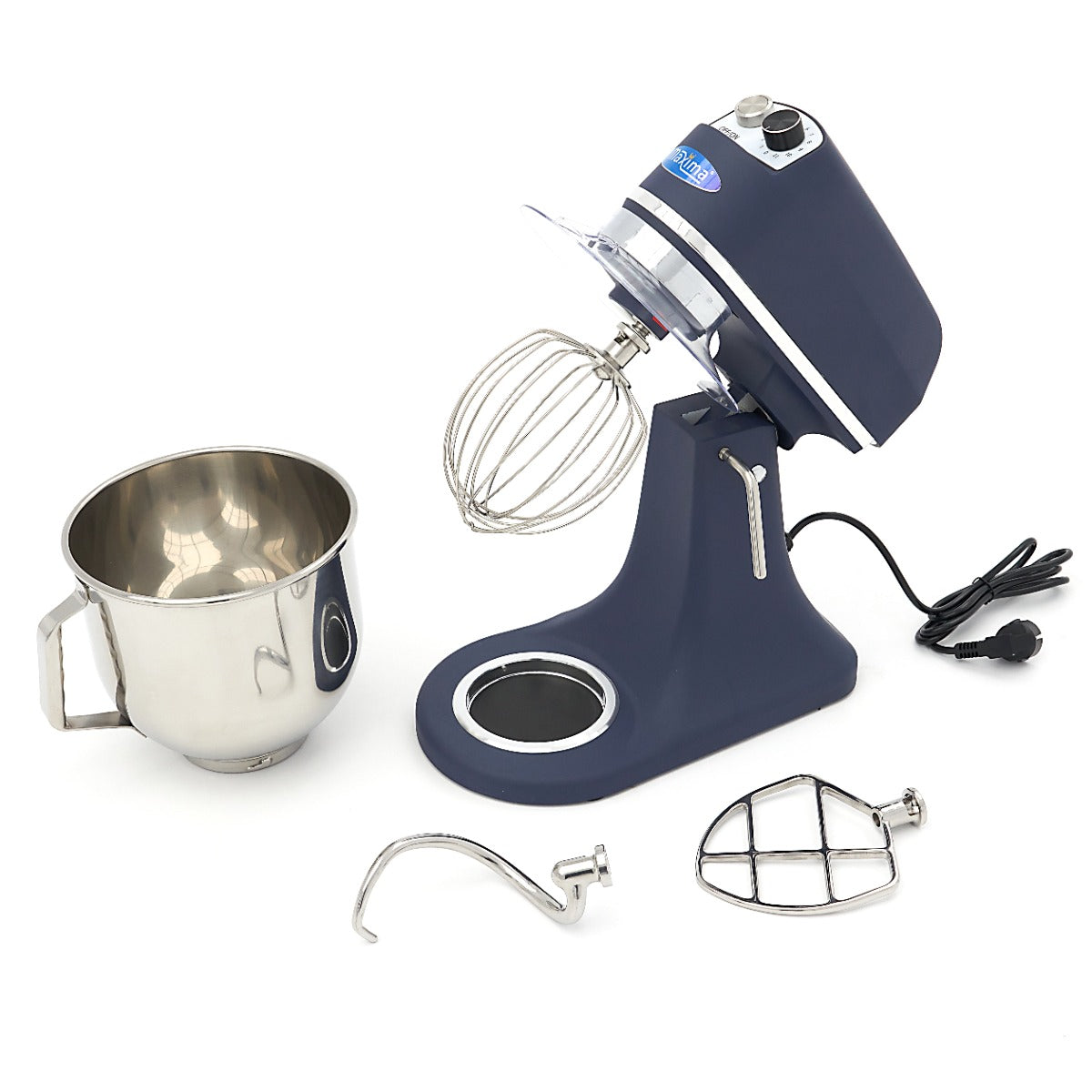 Mixer planétaire - 7 L - jusqu'à 2 kg de pâte - bleu acier mat