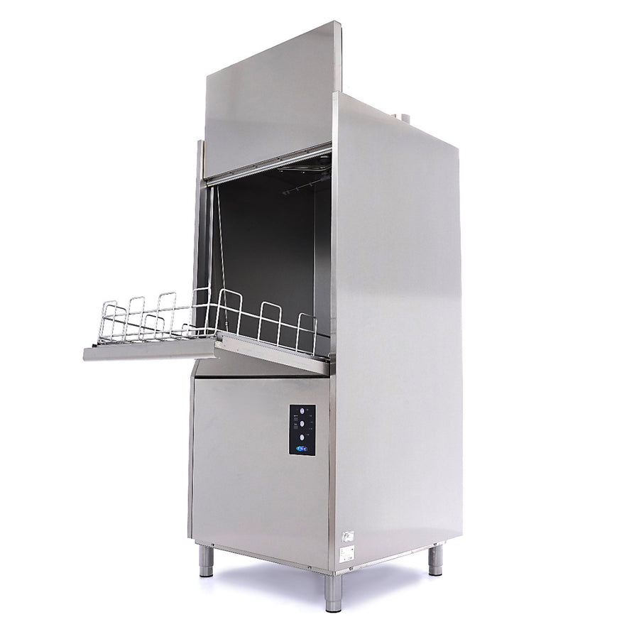 Lave-vaisselle à pot Maxima, machine à laver les casseroles, dimensions 70x70 cm, alimentation 400V, en acier industriel.