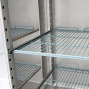 Réfrigérateur Maxima 2 portes en acier inoxydable avec portes en verre, 1400 L, 6 étagères réglables (2/1 GN).