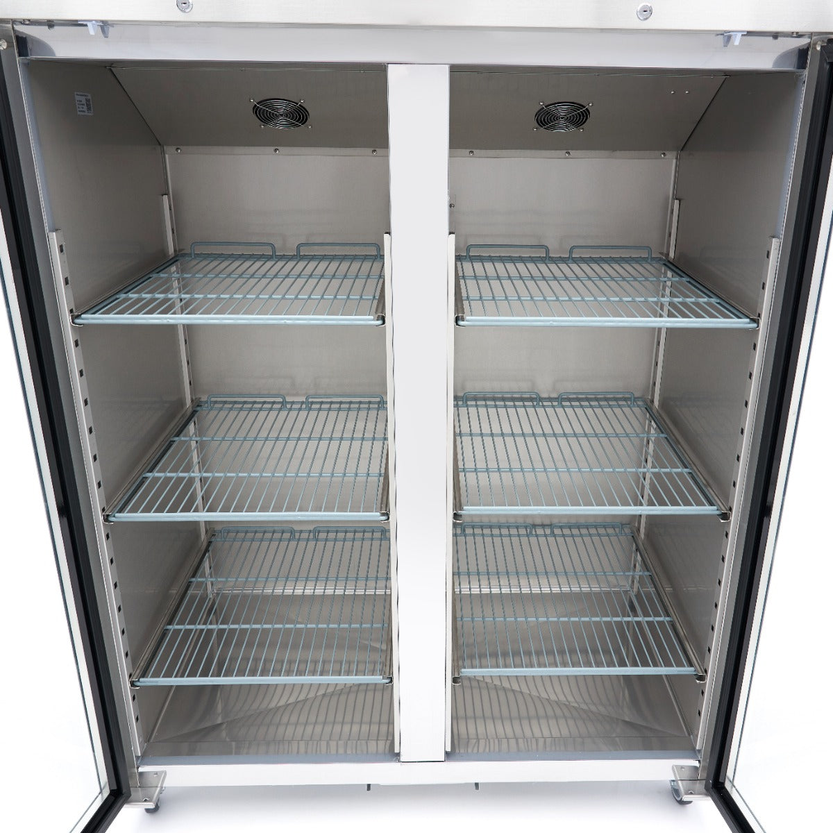 Réfrigérateur Maxima 2 portes en acier inoxydable avec porte en verre, 1200 L, 6 étagères réglables, modèle SP-1012.