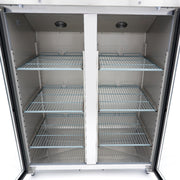 Réfrigérateur Maxima 2 portes en acier inoxydable avec porte en verre, 1200 L, 6 étagères réglables, modèle SP-1012.