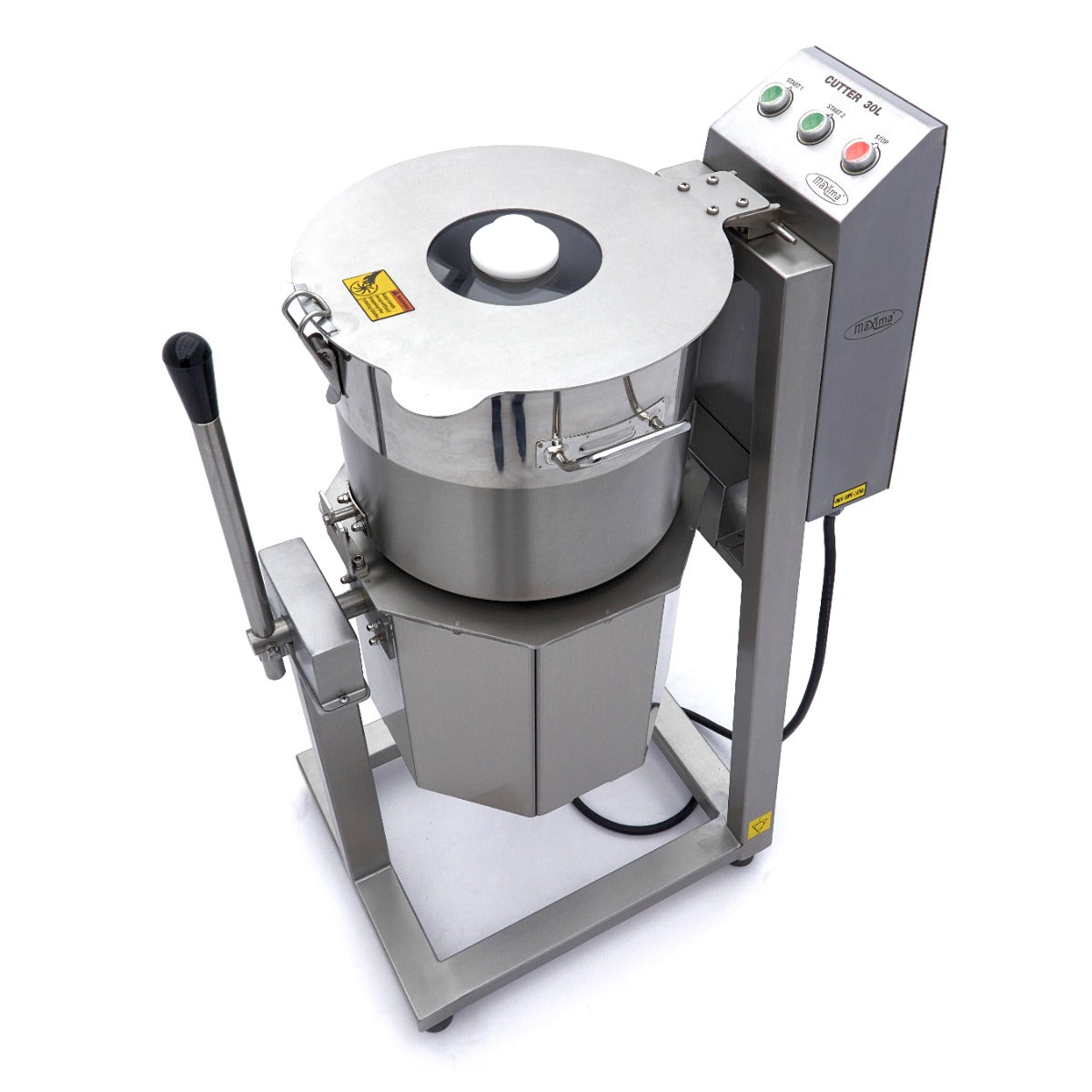 Robot de cuisine Maxima, robot culinaire de 30 L avec bol en acier inoxydable et commandes intuitives visible sur l'image.