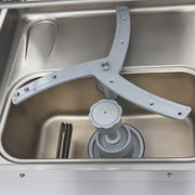 Lave-vaisselle professionnel à capot Maxima, 50x60cm, avec pompes de rinçage et de savon, alimentation 400V, vue de face