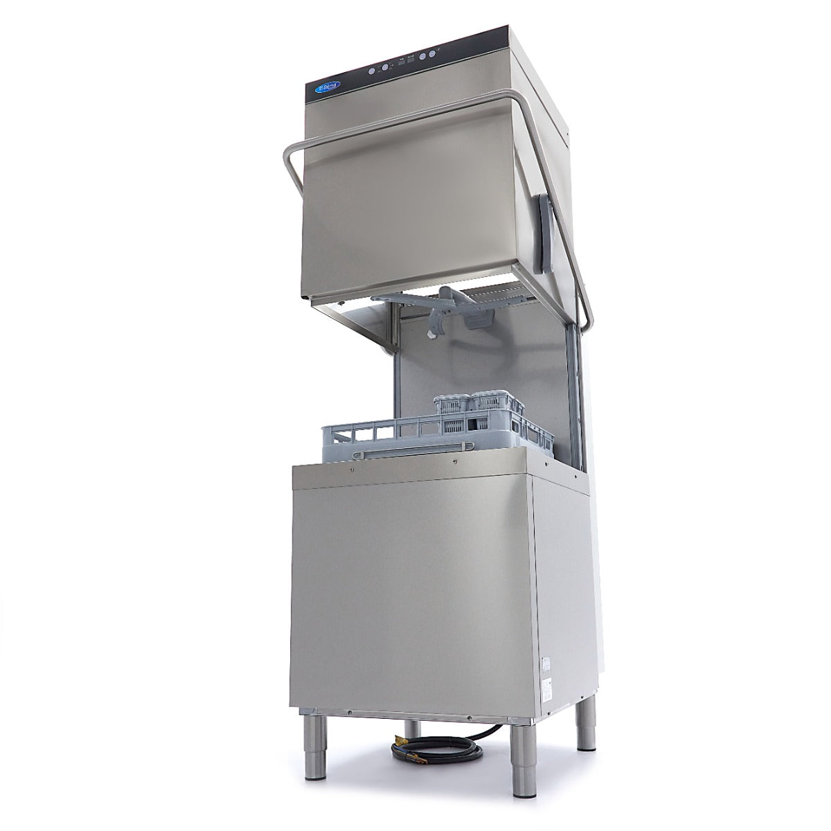 Lave-vaisselle professionnel Maxima à capot 50x60cm avec pompes de rinçage et de savon, alimentation 400V.