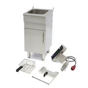 Friteuse - 16 L - 1 panier - avec robinet de vidange et support - 400V