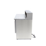Réfrigérateur saladette pizza Maxima de 137 cm, 3 portes, adapté pour 8 x 1/6 GN, avec couvercle en acier inoxydable.