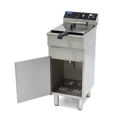 Friteuse - 16 L - 1 panier - avec robinet de vidange et support - 400V