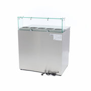 Réfrigérateur pour la préparation des pizzas - 90 cm - 2 portes - s'adapte à 5 x 1/6 GN - incl couvercle en verre