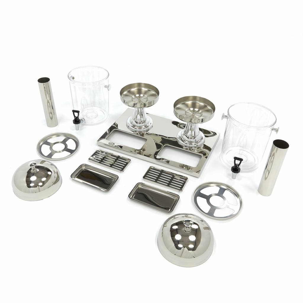 Dispensateur de boissons - 2 x 8 L - tube de refroidissement central - fonctionne sans électricité