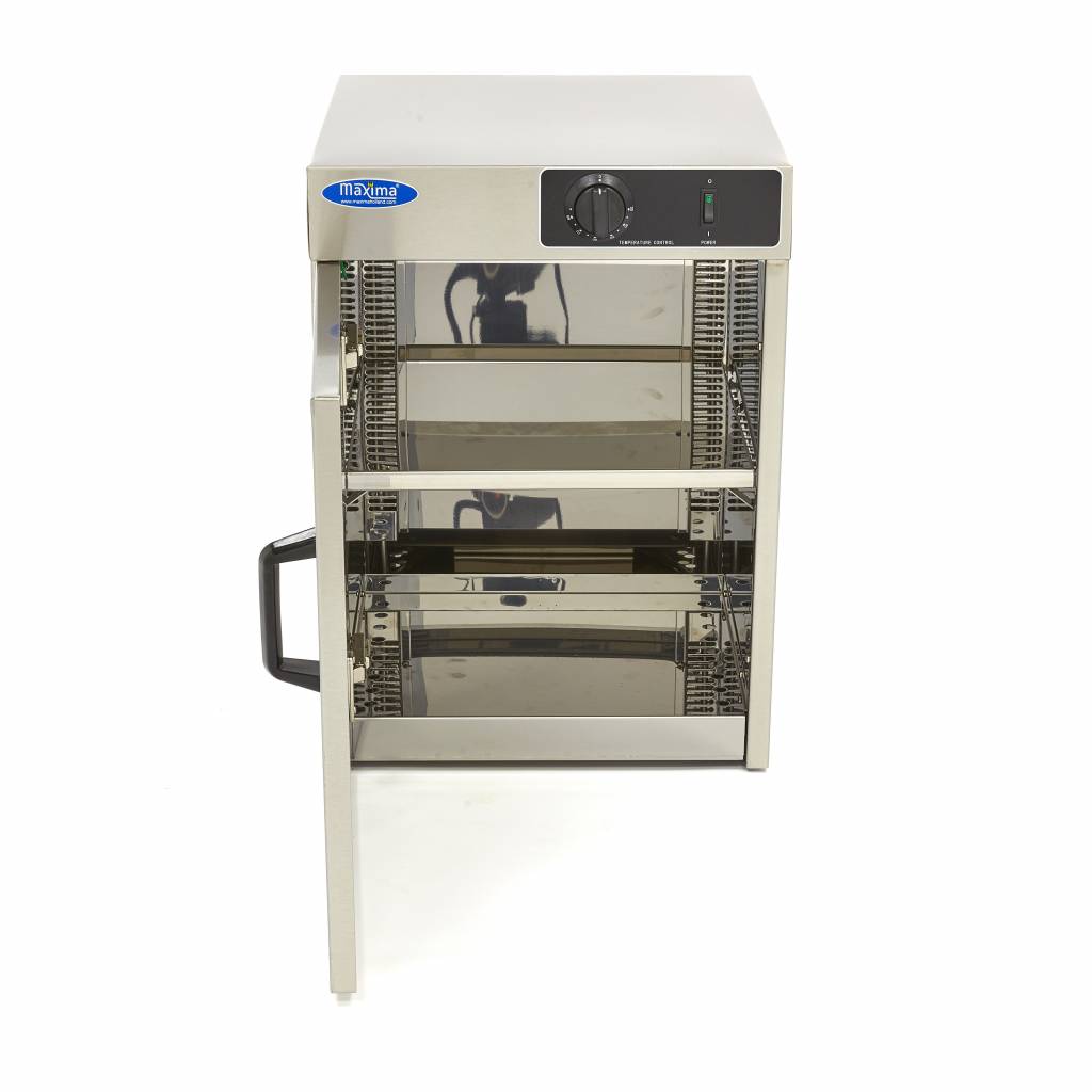 Armoire chauffante Maxima pour réchauffeur de plaques, capacité de 30 plaques jusqu'à Ø32 cm, vue de l'intérieur.