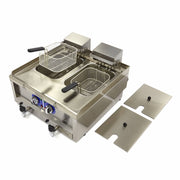 Friteuse - 2 x 10 L - 2 paniers - avec robinet de vidange - 400V