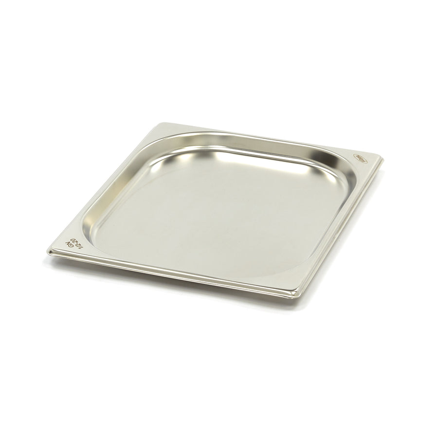 Récipient gastronorm 1/2 GN en acier inoxydable, bac gastronorme de 2 cm de profondeur, par Maxima.