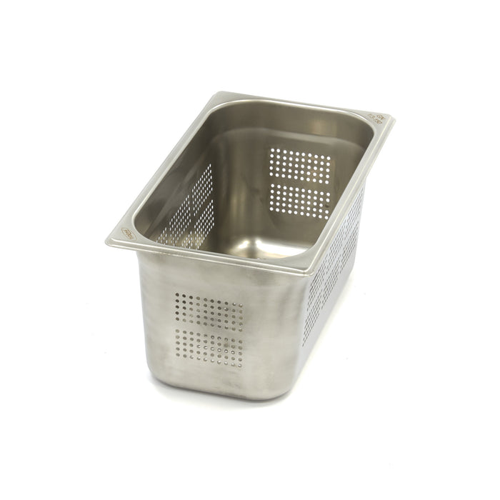 Récipient gastronorm 1/3 GN en acier inoxydable perforé, profondeur 15 cm, de la marque Maxima.