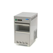 Machine à glaçons Maxima, capacité 30 kg/jour, glaçons broyés ou floconnés, refroidissement par eau, vue de la machine.