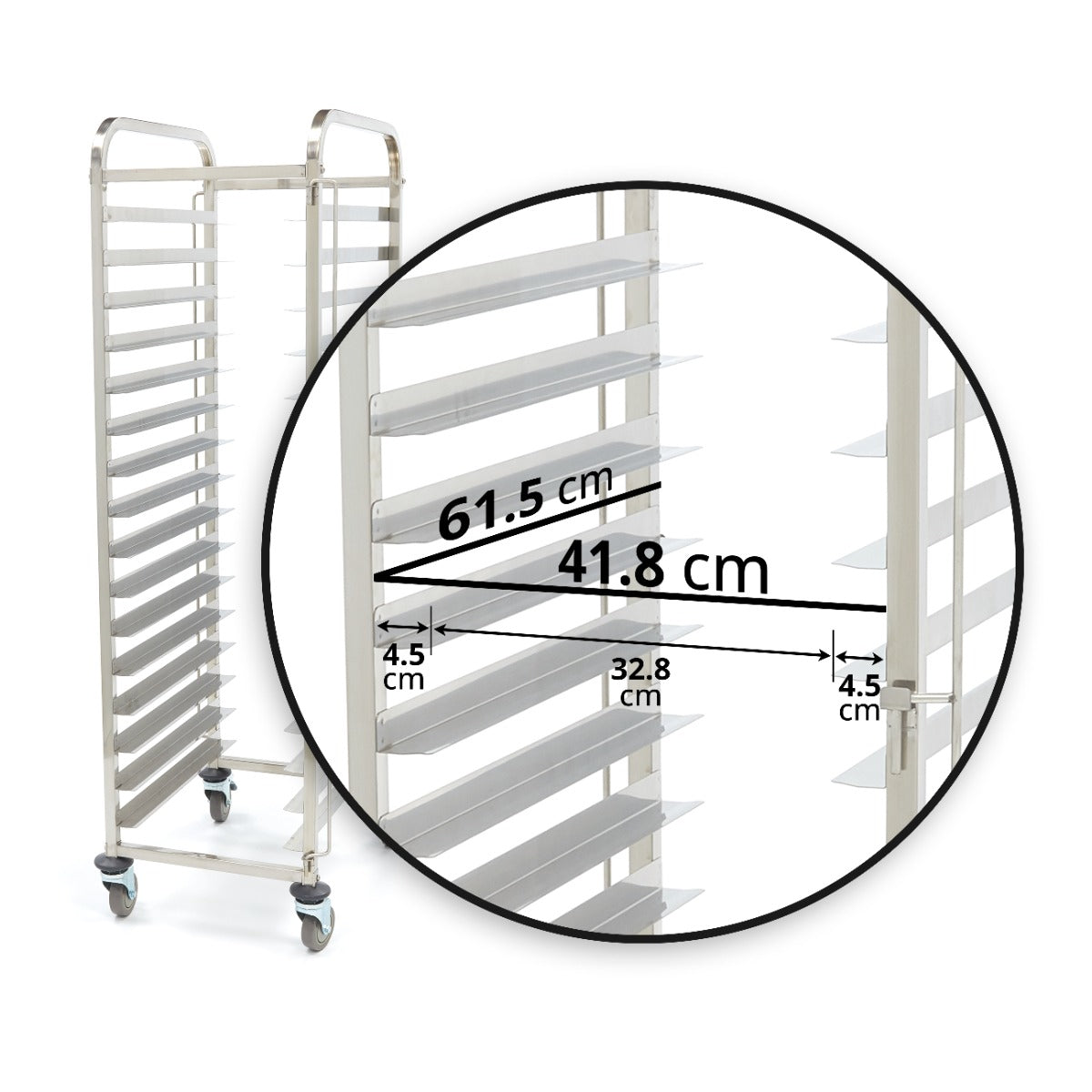 Chariot à plateaux - boulangerie - s'adapte à 16 plateaux (60 x 40c m) - excl plateaux