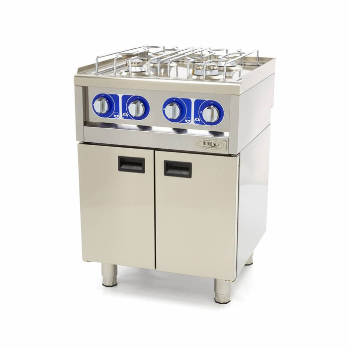 Cuiseur de qualité commerciale - 4 brûleurs - unité double - profondeur 60 cm - gaz