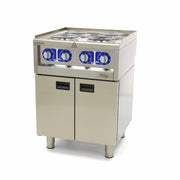 Cuiseur de qualité commerciale - 4 brûleurs - unité double - profondeur 60 cm - 400V
