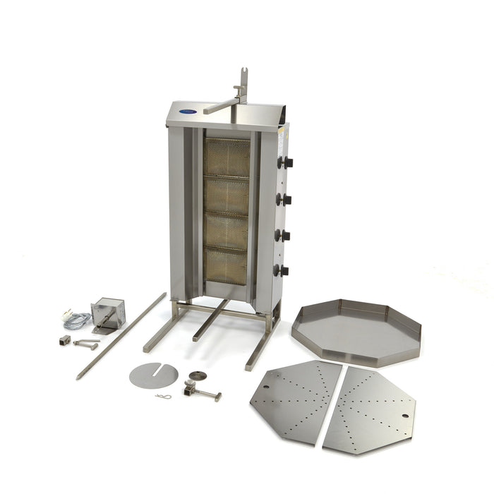 Kebab grill - 4 brûleurs - 50 kg de viande - gaz