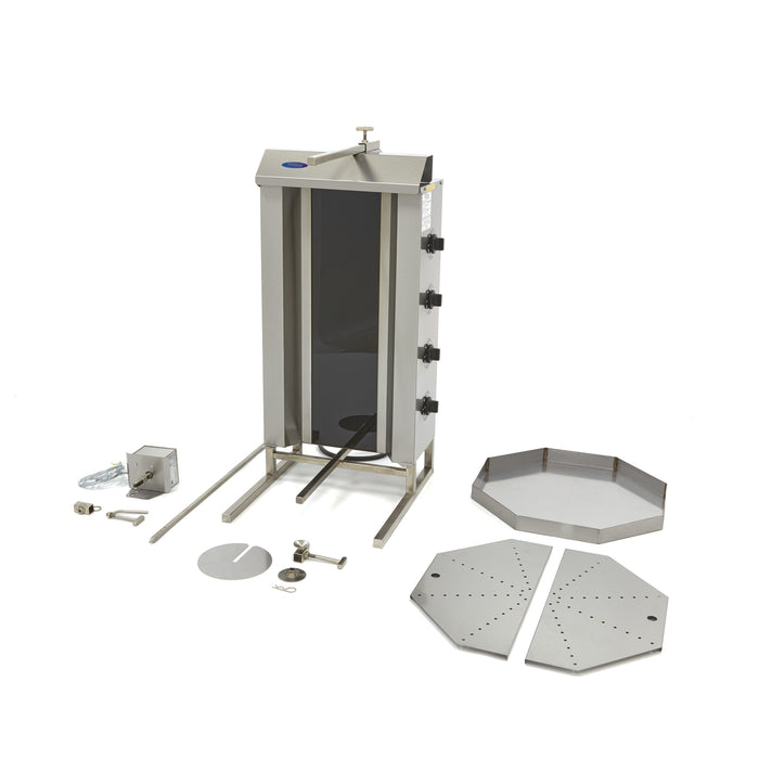 Kebab grill - 4 brûleurs - 50 kg de viande - électrique